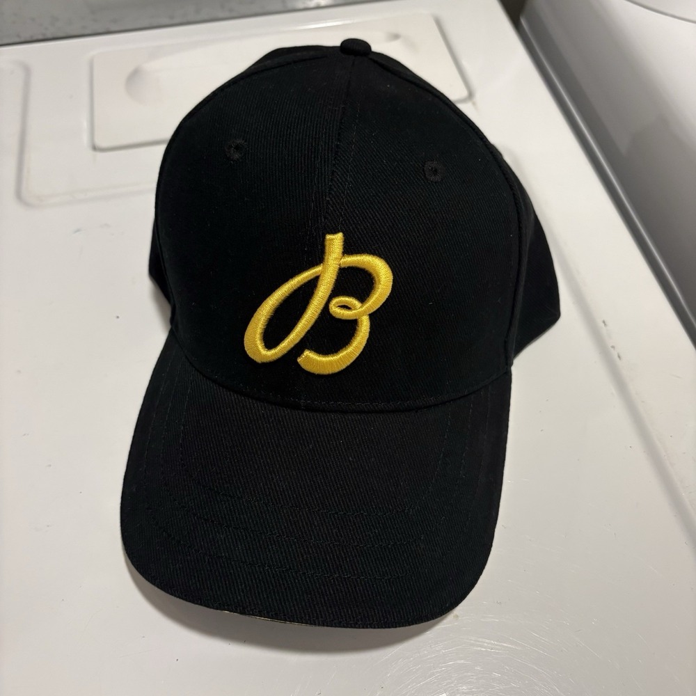 Breitling Black Yellow Strapback Hat Cap Logo Cotton OSFA